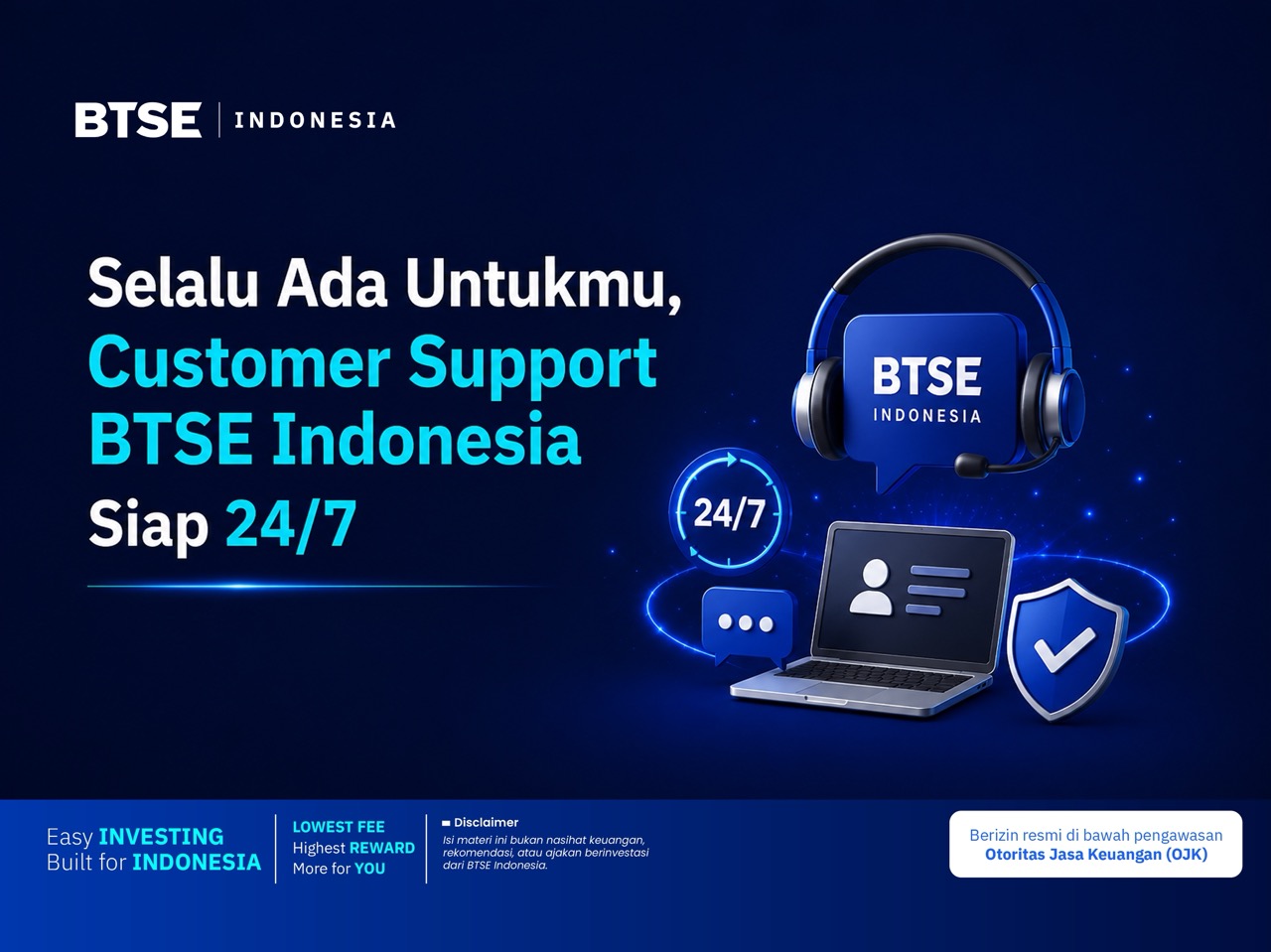 Customer Support BTSE Indonesia 24/7: Live Chat, Email, dan Media Sosial